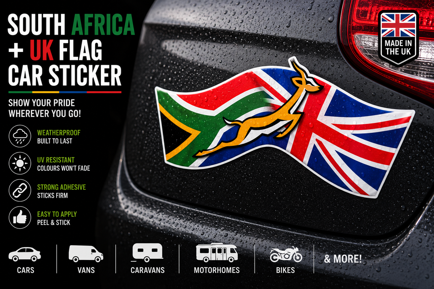 South Africa Car Sticker – South African British Flag Vehicle Decal