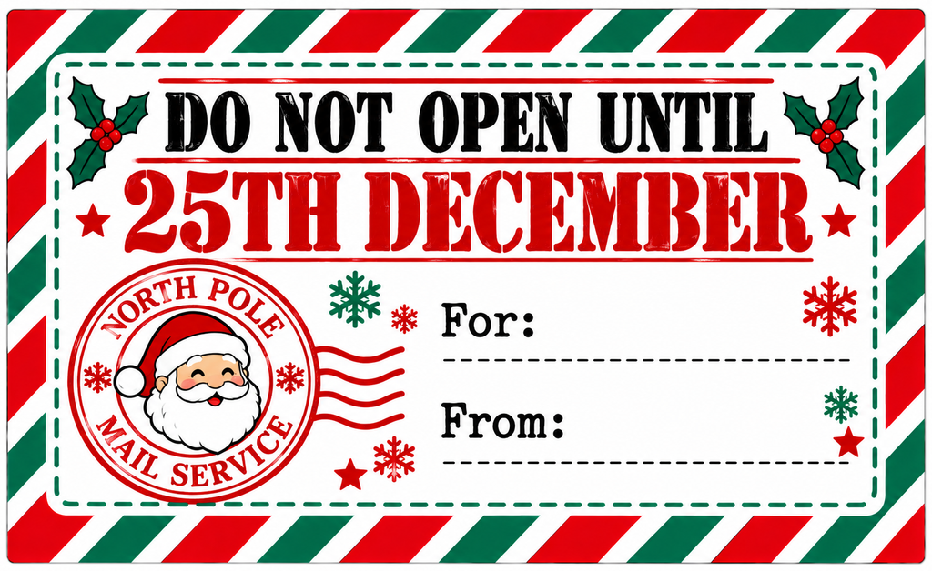 Do Not Open Until 25th December sticker design