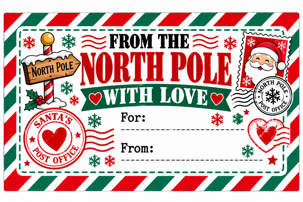 From the North Pole with Love sticker design