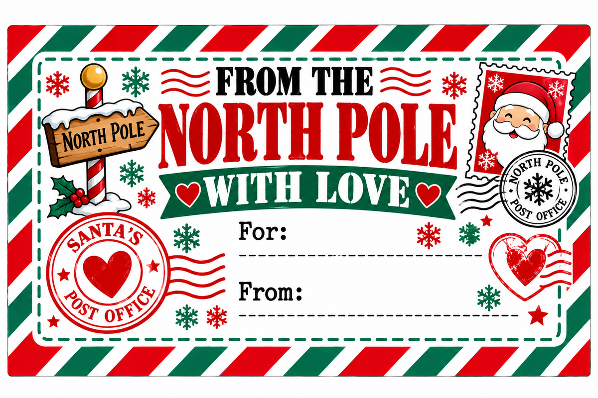 From the North Pole with Love sticker design