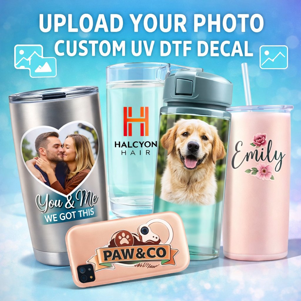 Upload Your Image UVDTF Decal Custom Cup Mug Bottle Sticker Waterproof transfer