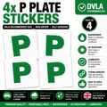 4 x P Plate Stickers | New Driver Car Window Decals