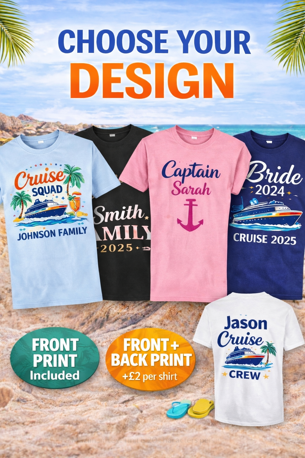 Custom Cruise Group T Shirts Personalised Family Holiday Shirts Bulk Order