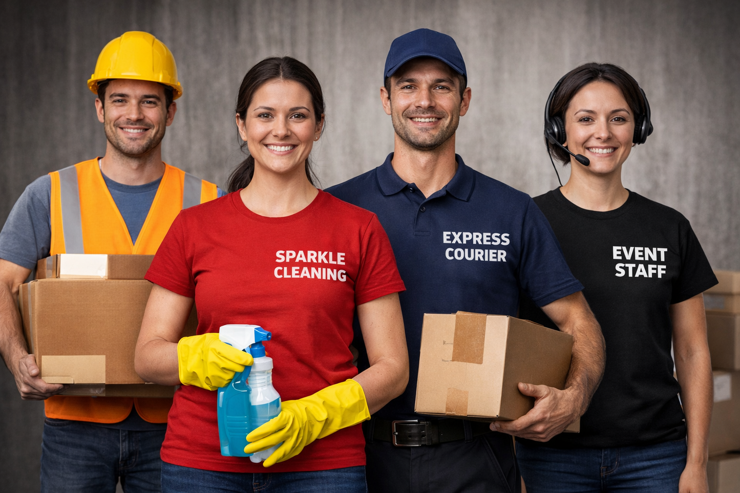 10x Custom Printed Work T-Shirts | Premium Quality | Business Uniform Bundle