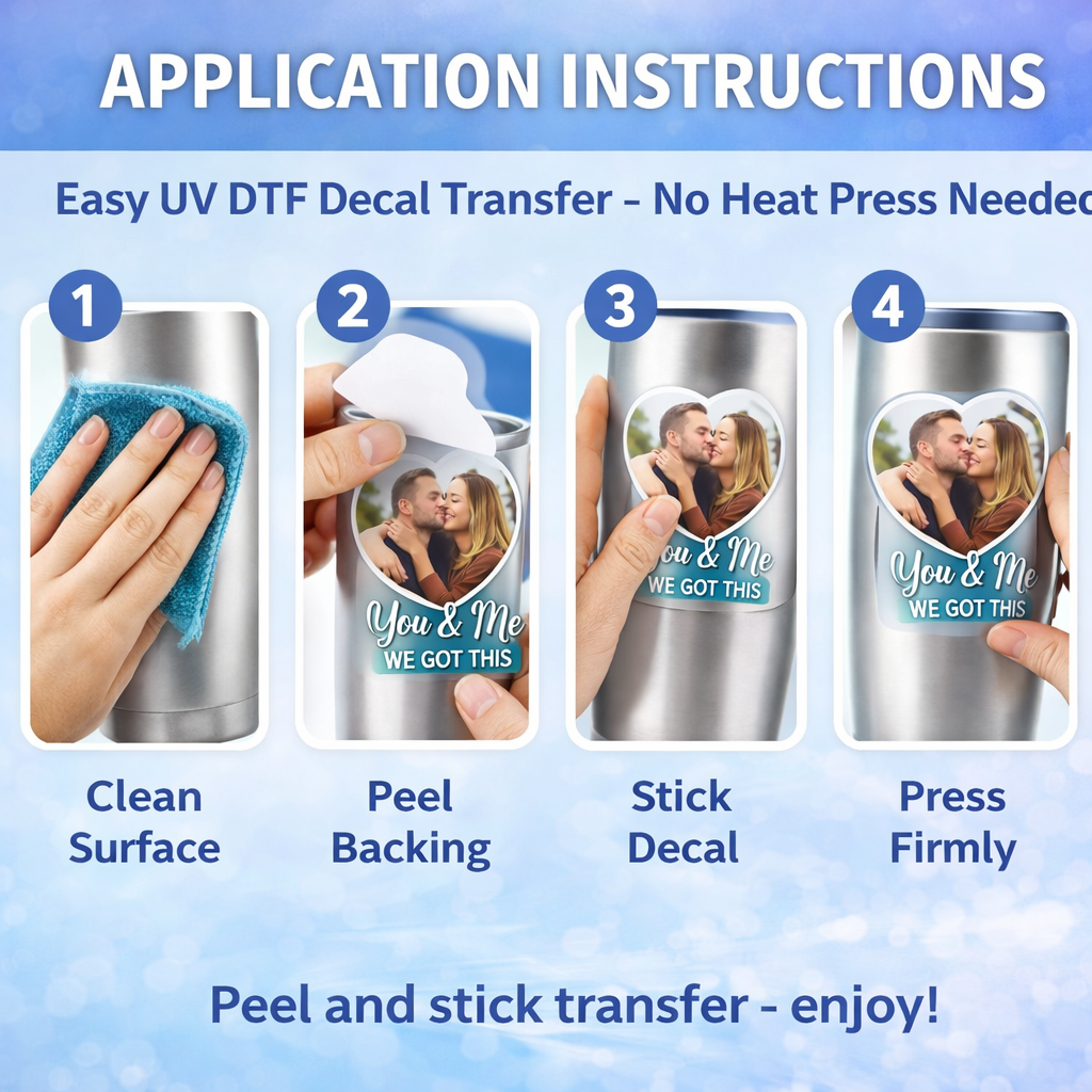 Upload Your Image UVDTF Decal Custom Cup Mug Bottle Sticker Waterproof transfer