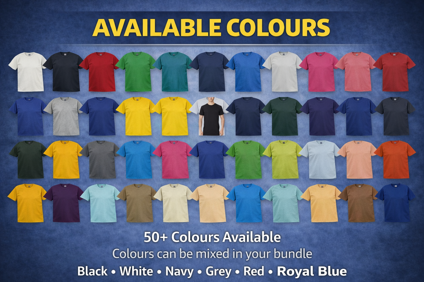 10x Custom Printed Work T-Shirts | Premium Quality | Business Uniform Bundle