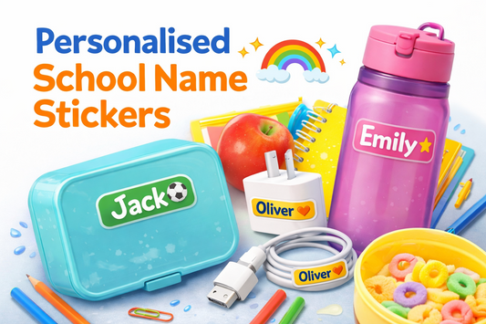 👉 Personalised Kids Name Stickers | School Labels | Waterproof Bottle Lunch Box