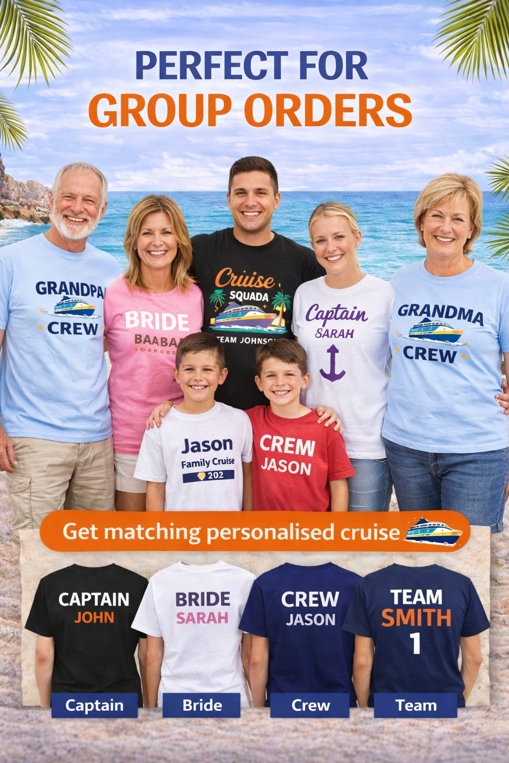 Custom Cruise Group T Shirts Personalised Family Holiday Shirts Bulk Order