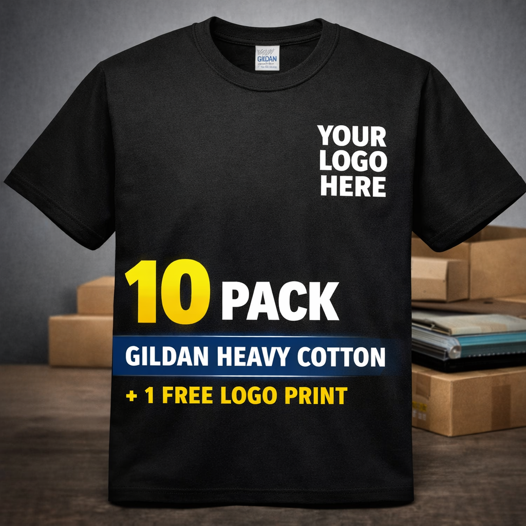 10x Custom Printed Work T-Shirts | Premium Quality | Business Uniform Bundle