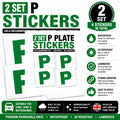 2 x P Plate Stickers | New Driver Car Window Decals