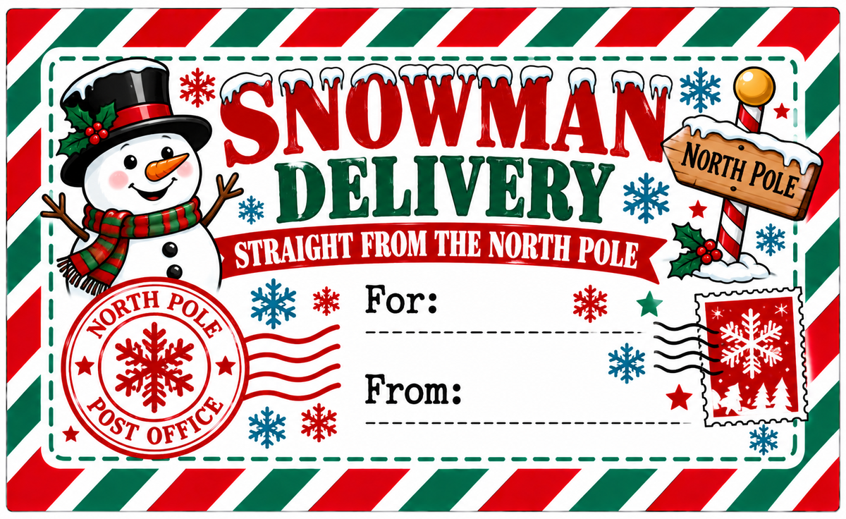 Snowman Delivery sticker design