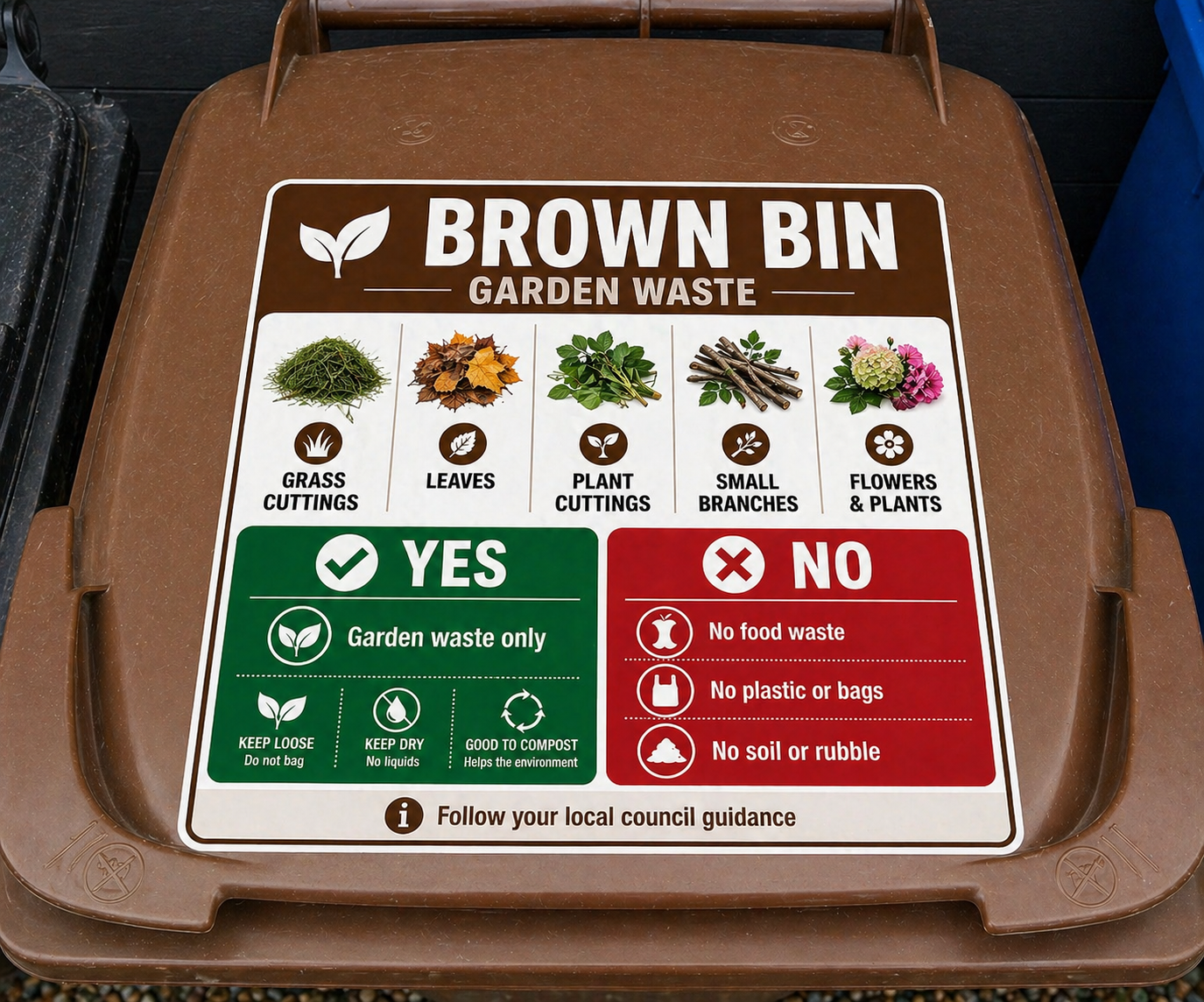 Suffolk Recycling Bin Sticker Set – Personalised Wheelie Bin Label Set (10 or 15 Sticker Sets)