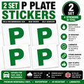 2 x P Plate Stickers | New Driver Car Window Decals