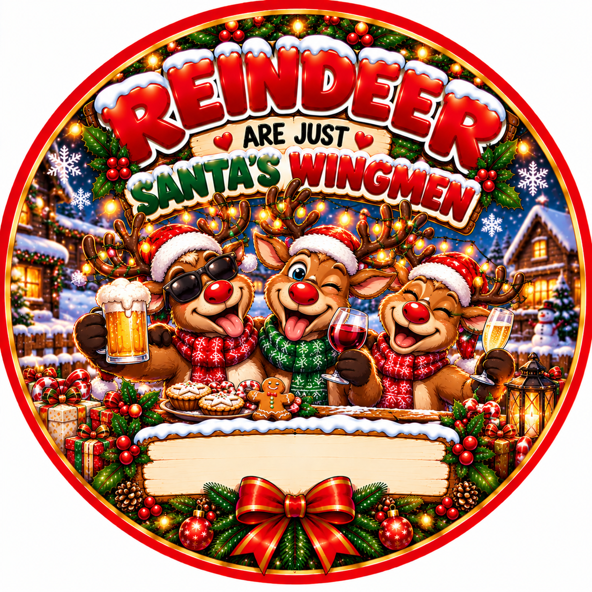 Officially on the Nice-ish List Christmas chocolate tub sticker