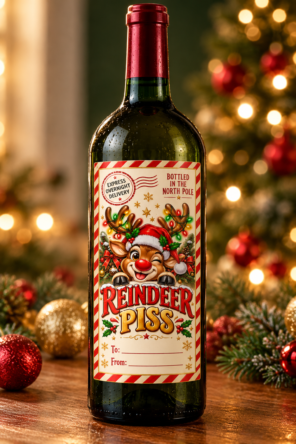 Reindeer Piss – wine bottle mockup