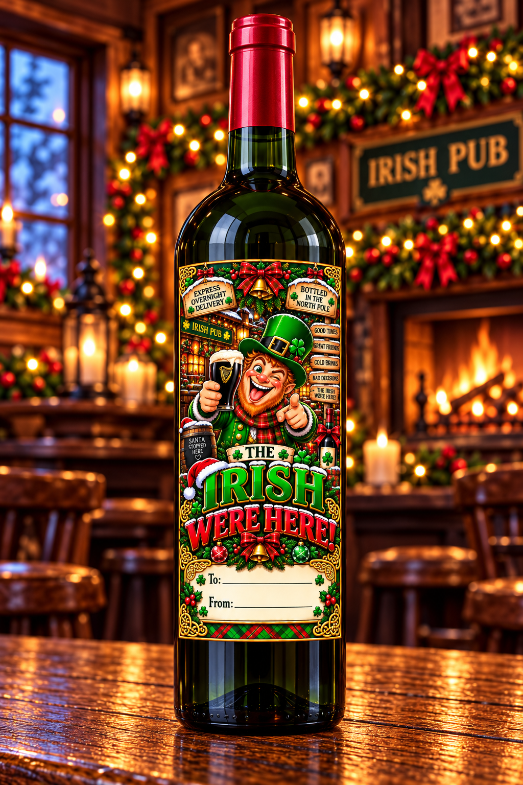 The Irish Were Here – wine bottle mockup