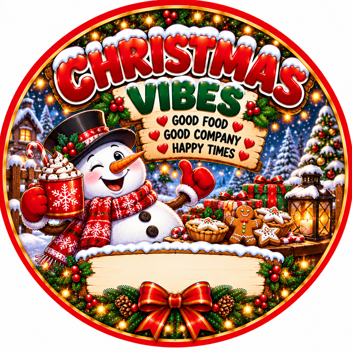 Diets Can Wait Christmas chocolate tub sticker