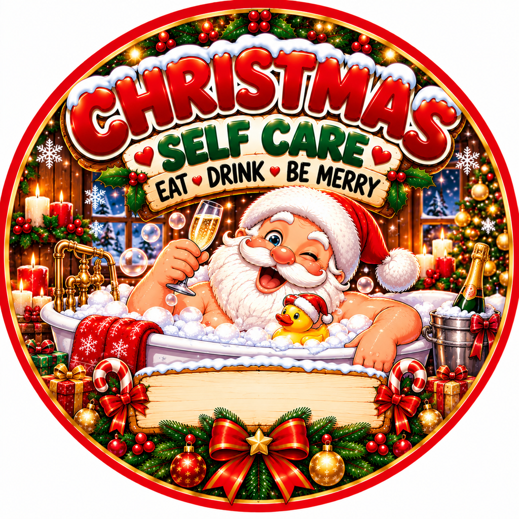 Christmas Self Care chocolate tub sticker