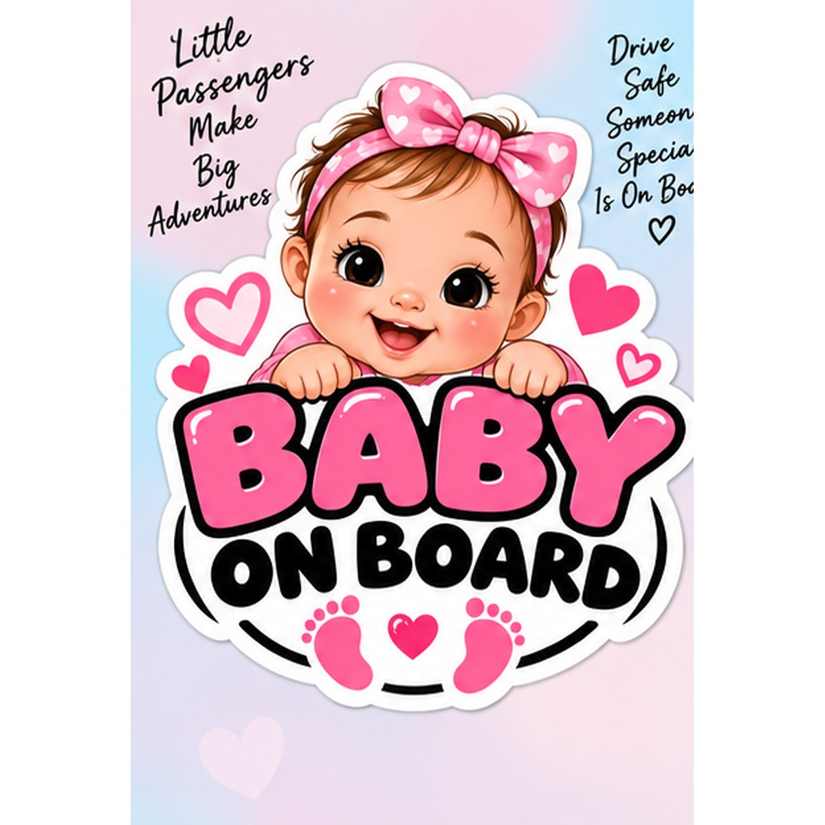 Baby on Board pink sticker lifestyle design