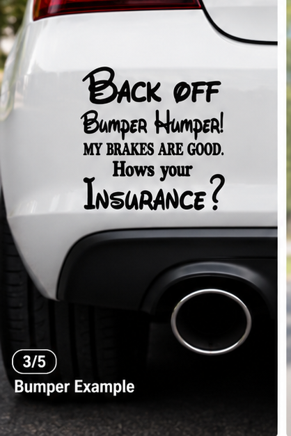 Back Off Bumper Humper sticker on bumper