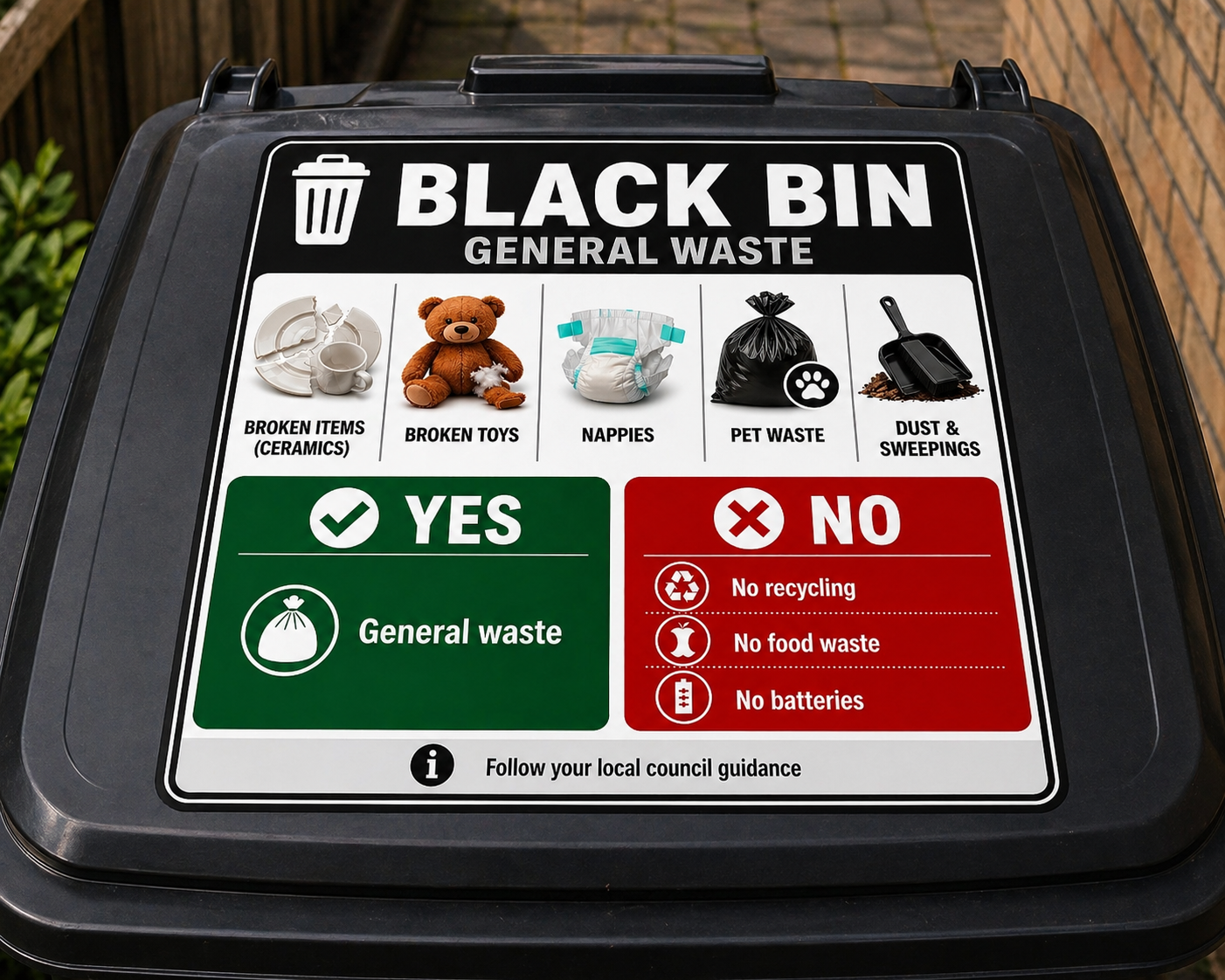 Suffolk Recycling Bin Sticker Set – Personalised Wheelie Bin Label Set (10 or 15 Sticker Sets)