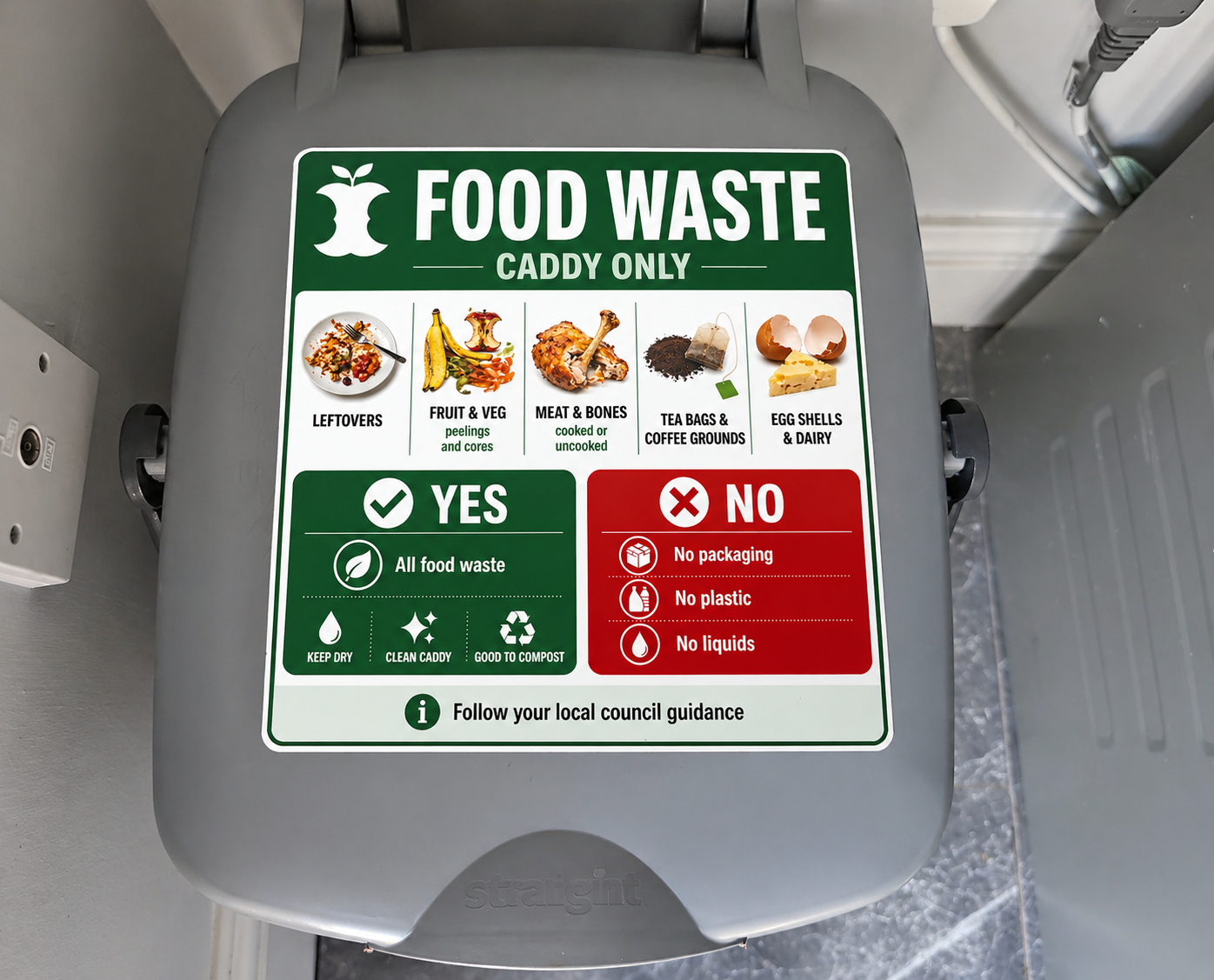 Suffolk Recycling Bin Sticker Set – Personalised Wheelie Bin Label Set (10 or 15 Sticker Sets)