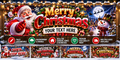 Personalised Christmas banner with Santa, snowman and festive lights