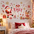 Personalised removable Christmas wall sticker in a festive bedroom