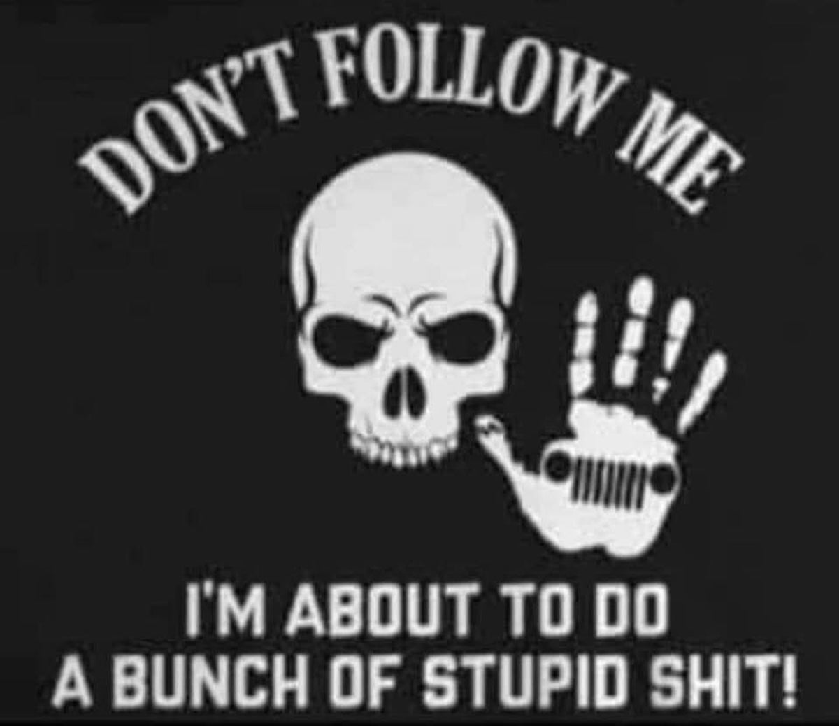 Don't Follow Me I'm About To Do A Bunch Of Stupid Shit funny car sticker