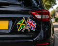 Jamaica & UK Crossed Flags Sticker – Jamaican & British Flag Vinyl Decal