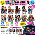 Family car stickers with 10 fun family designs