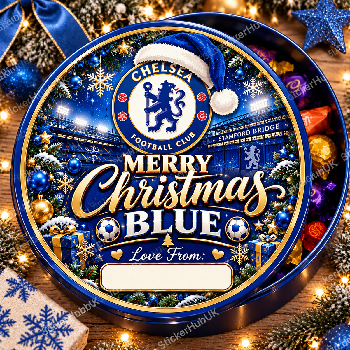 Birmingham City – The Blues Christmas chocolate tub sticker