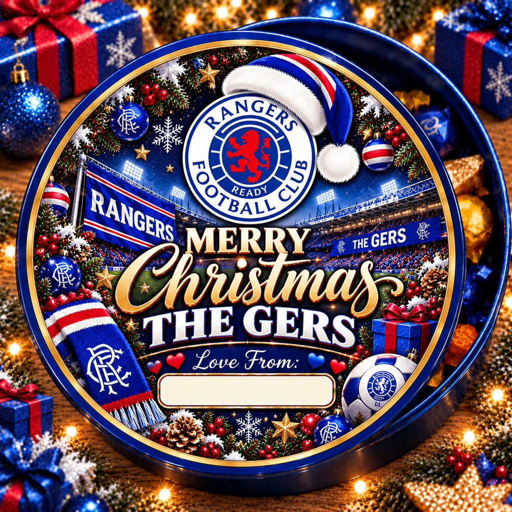 Rangers – The Gers Christmas chocolate tub sticker