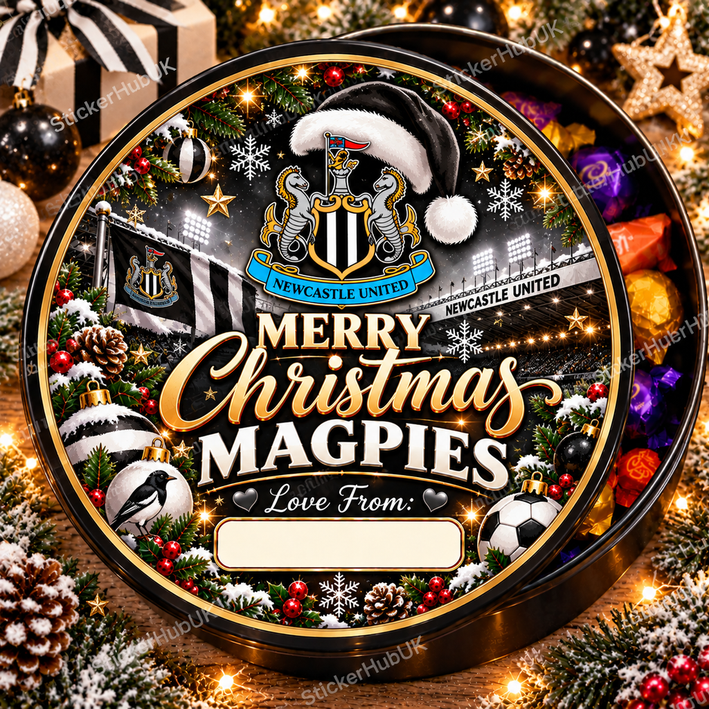 Sunderland – The Black Cats Christmas chocolate tub sticker