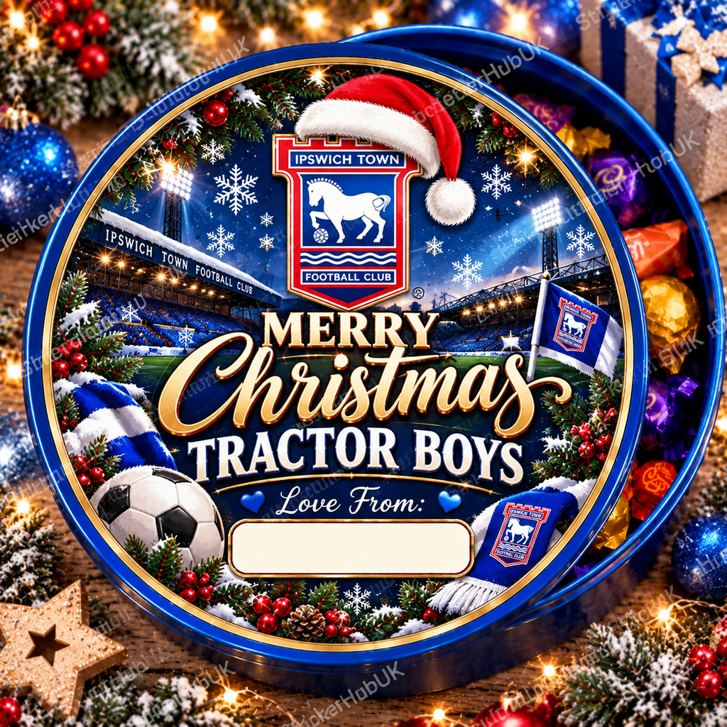 Newcastle United – The Magpies Christmas chocolate tub sticker