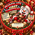 Chocolate First, Christmas Calories Later – 21cm Christmas chocolate tub sticker
