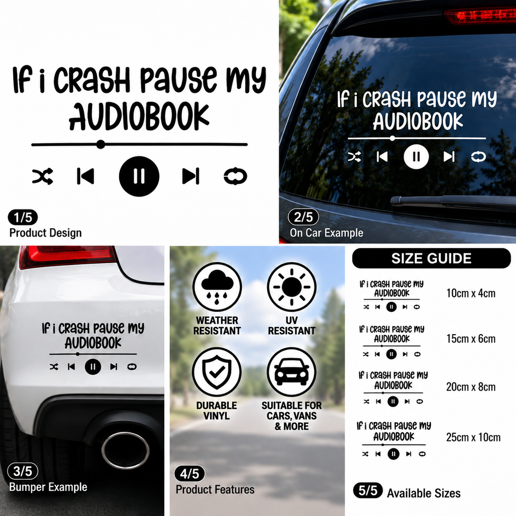 If I Crash Pause My Audiobook size guide and features