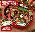 Personalised Irish Christmas chocolate tin sticker showing exactly where to write the name in the With Love From box