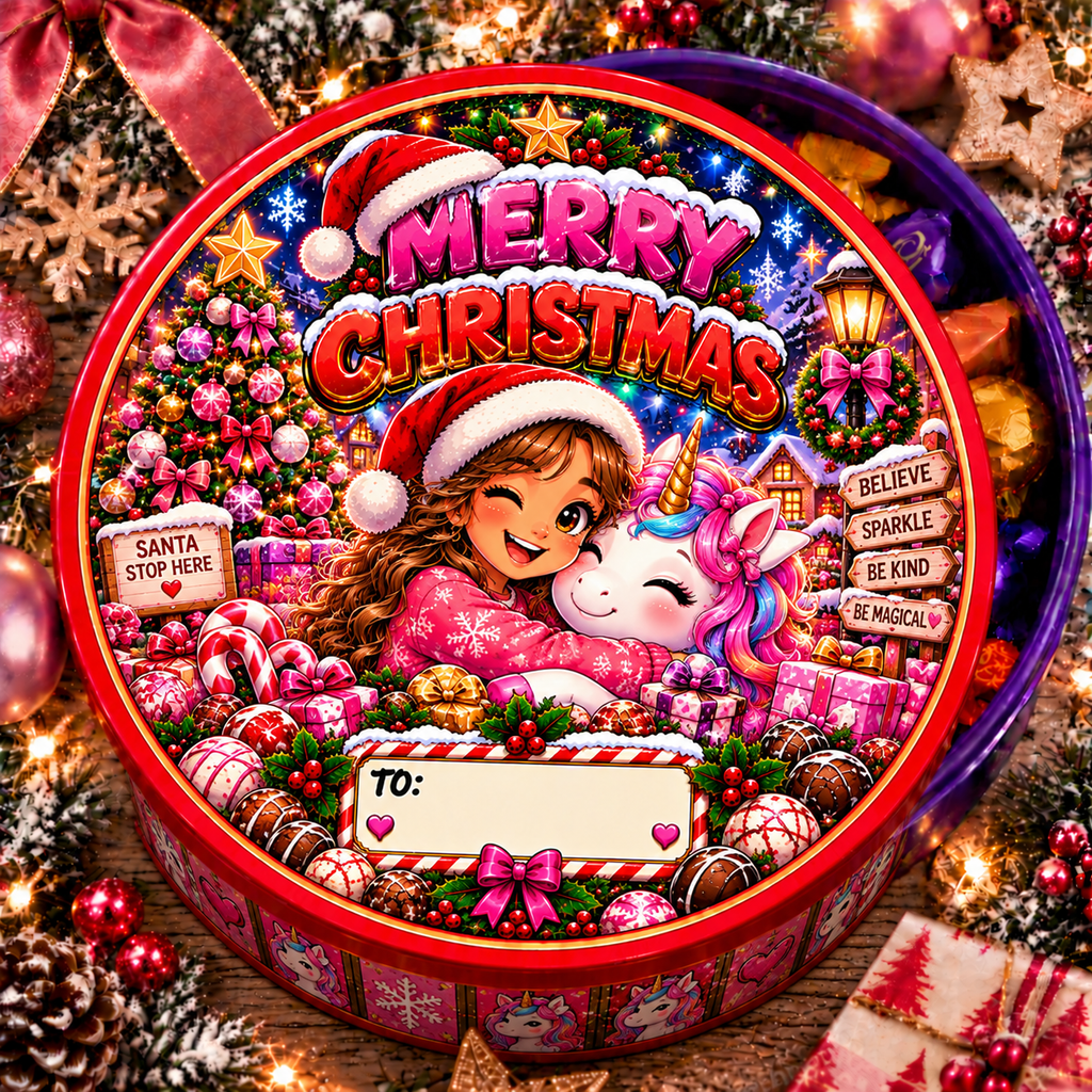 Kids & Teens Christmas chocolate tub sticker – Gaming Girl
