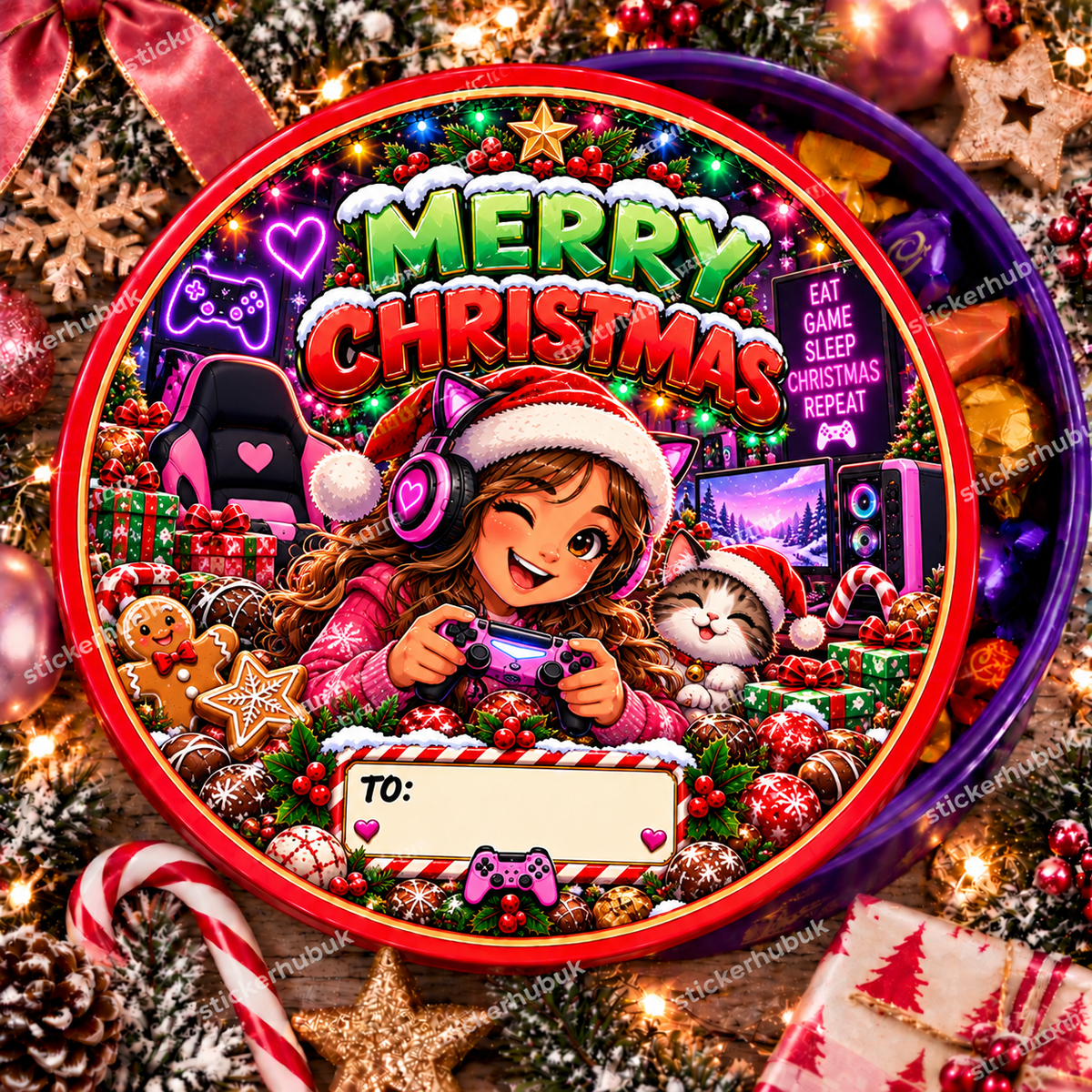 Kids & Teens Christmas chocolate tub sticker – K-Pop Boys