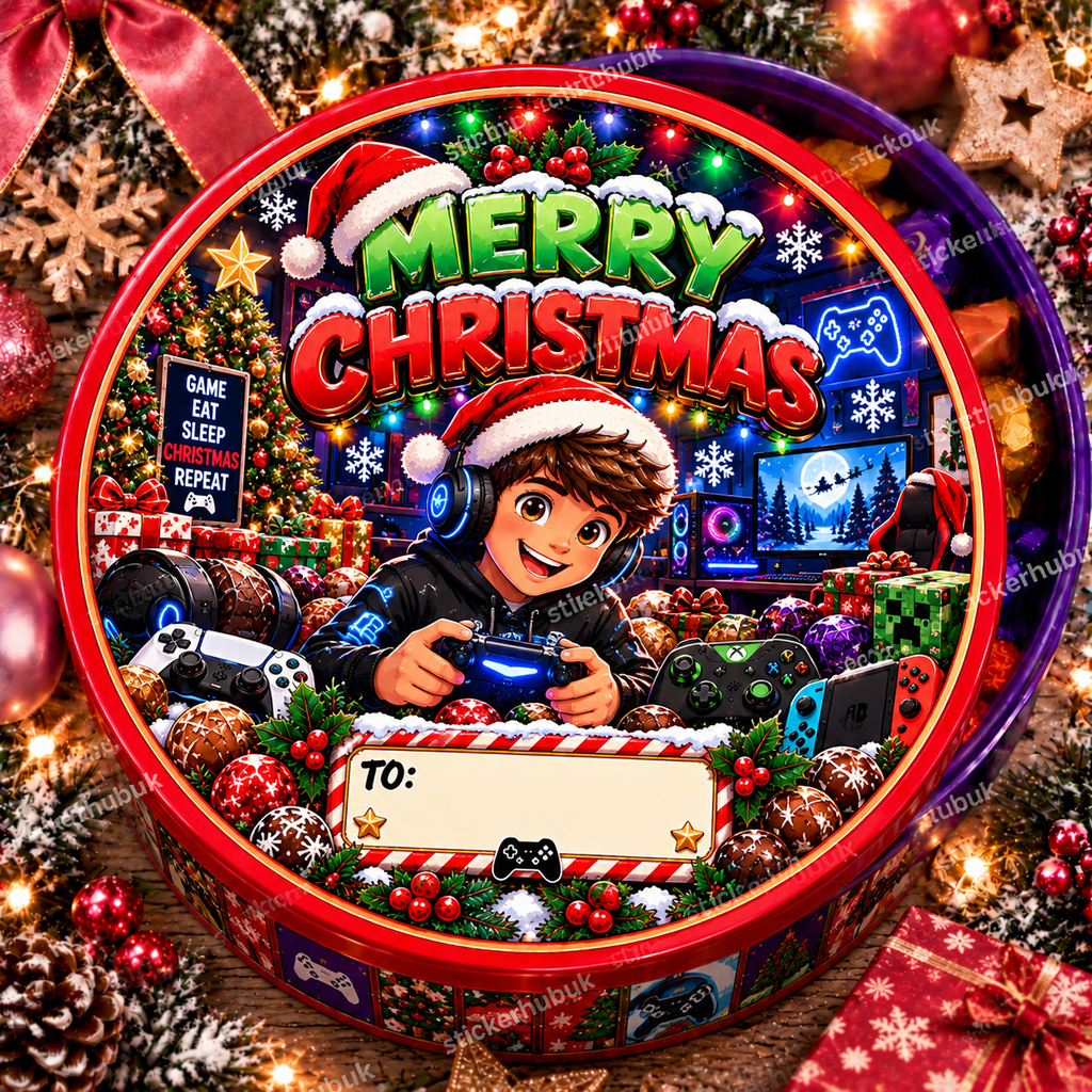 Kids & Teens Christmas chocolate tub sticker – Roblox Girl