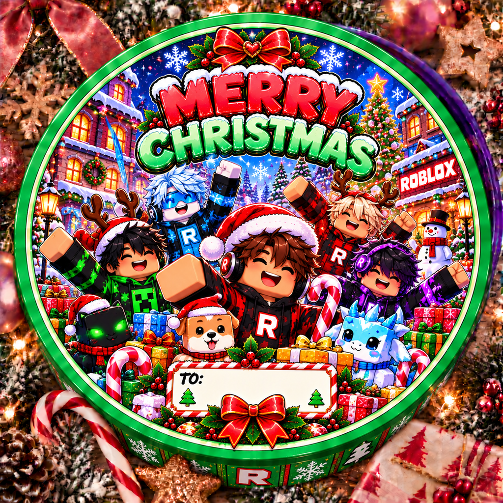 Kids & Teens Christmas chocolate tub sticker – Football Fan