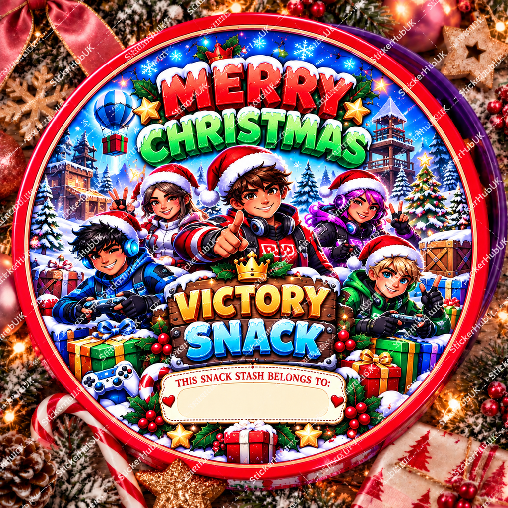 Kids & Teens Christmas chocolate tub sticker – Gunners
