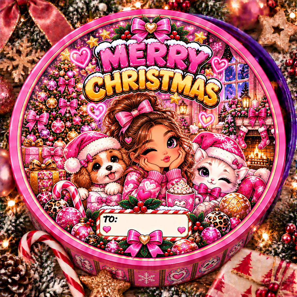 Kids & Teens Christmas chocolate tub sticker – Reds