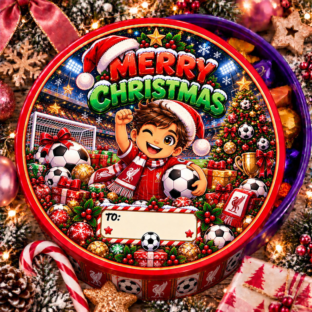 Kids & Teens Christmas chocolate tub sticker – Festive Teen