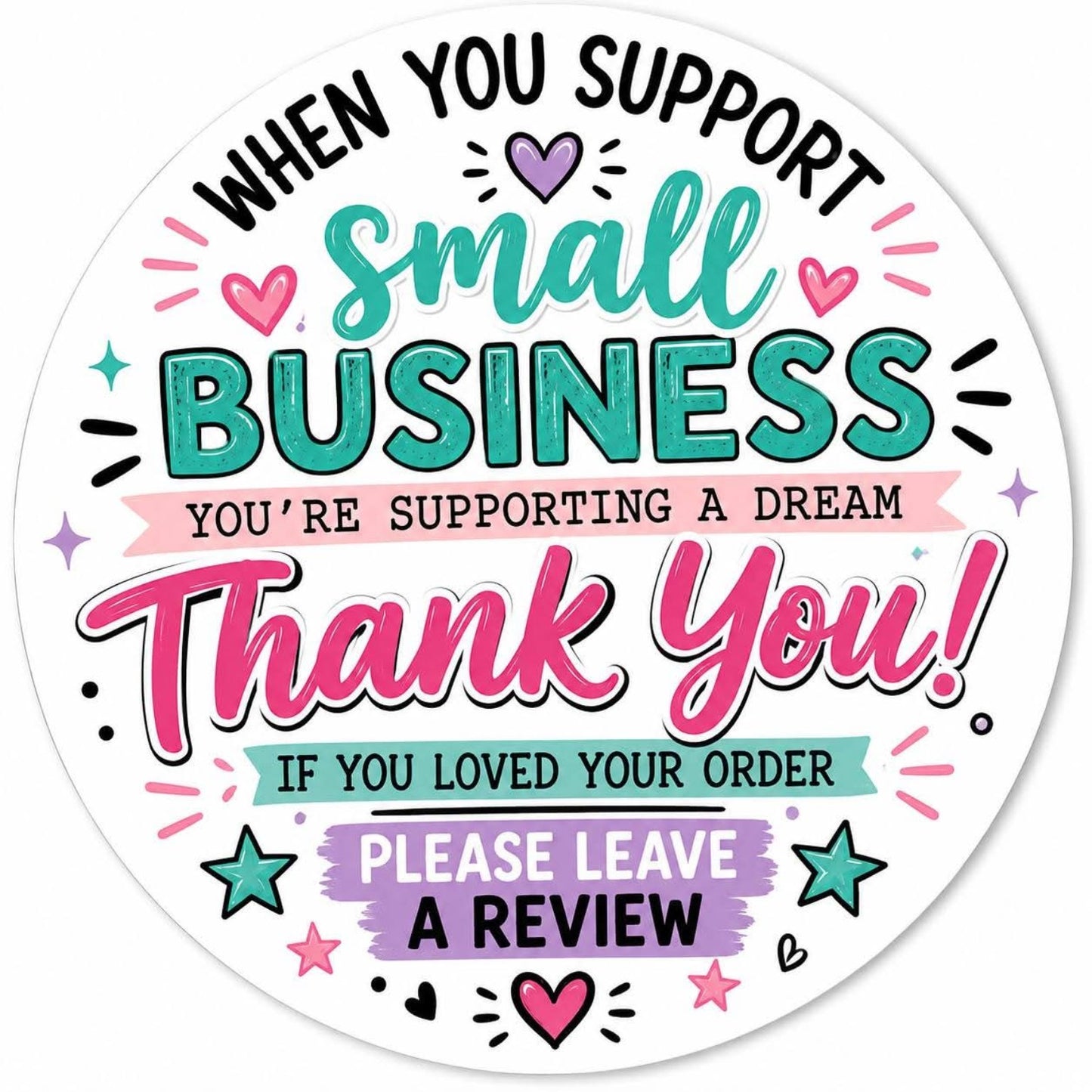 Small Business Thank You Stickers – Thank You for Supporting My Small Business – Packaging Stickers
