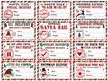 Choose one of 12 Santa Mail sticker designs – pack of 10 identical stickers