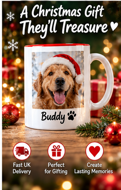 Personalised Christmas photo mug gift example